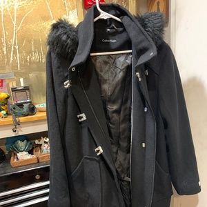 Calvin Klein Women’s Classic Iconic Wool Coat heavy jacket